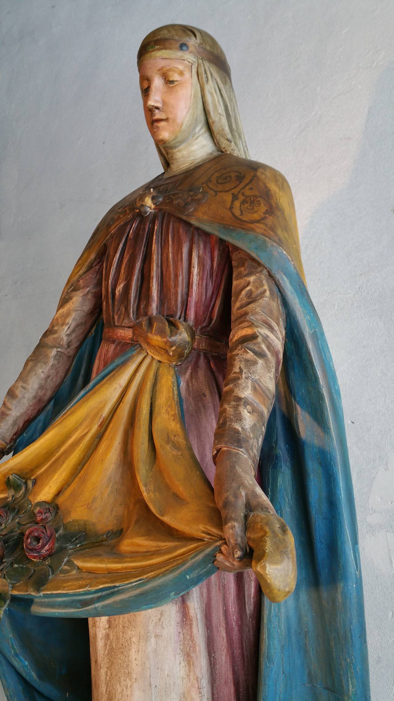 Rare Carved Wood Statue of Saint Elizabeth, Buffalo 1895 H. Schmitt 2