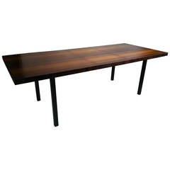 Classic Milo Baughman Dining Table in Rosewood, Teak and Walnut