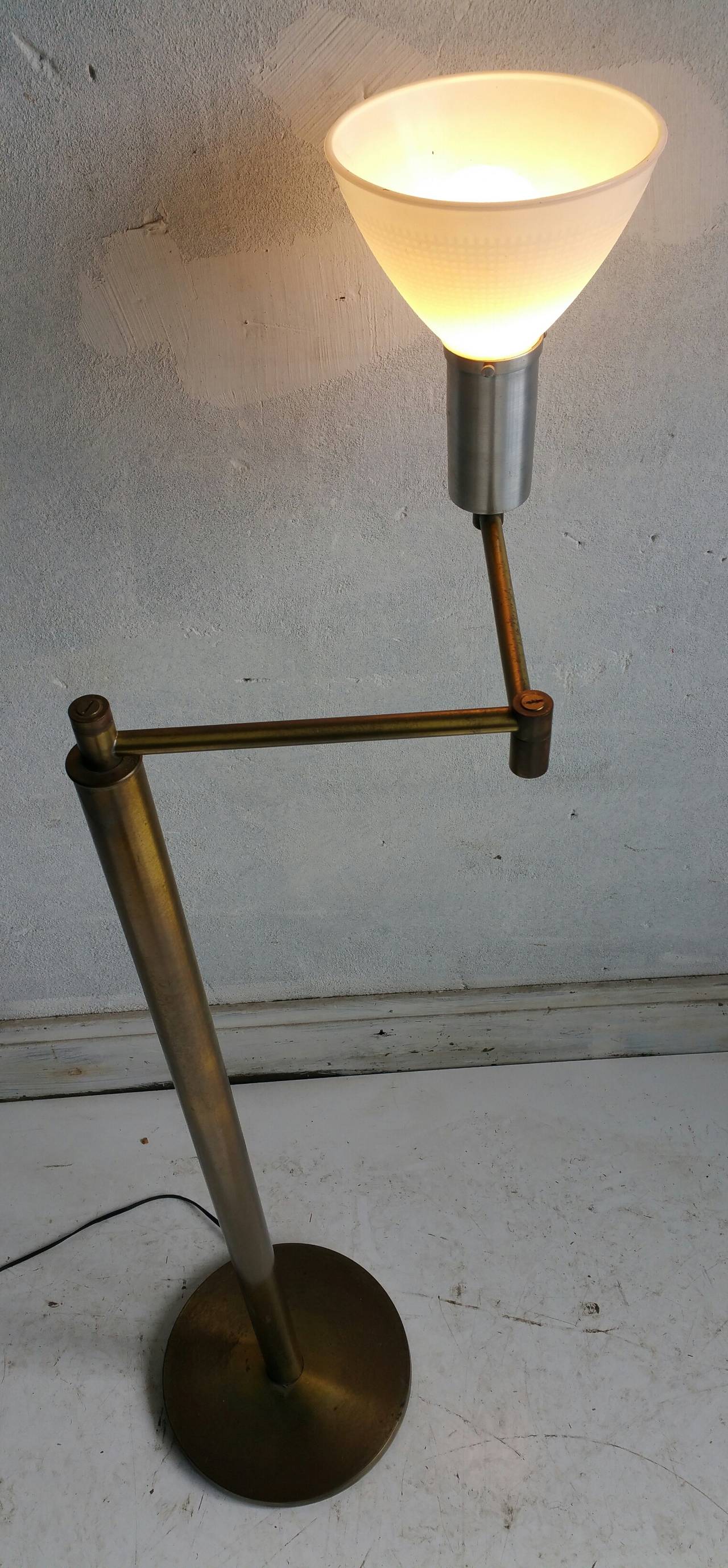 Early 1930s Bauhaus Swing-Arm Floor Lamp by Walter Von Nessen for Nessen Studios 1