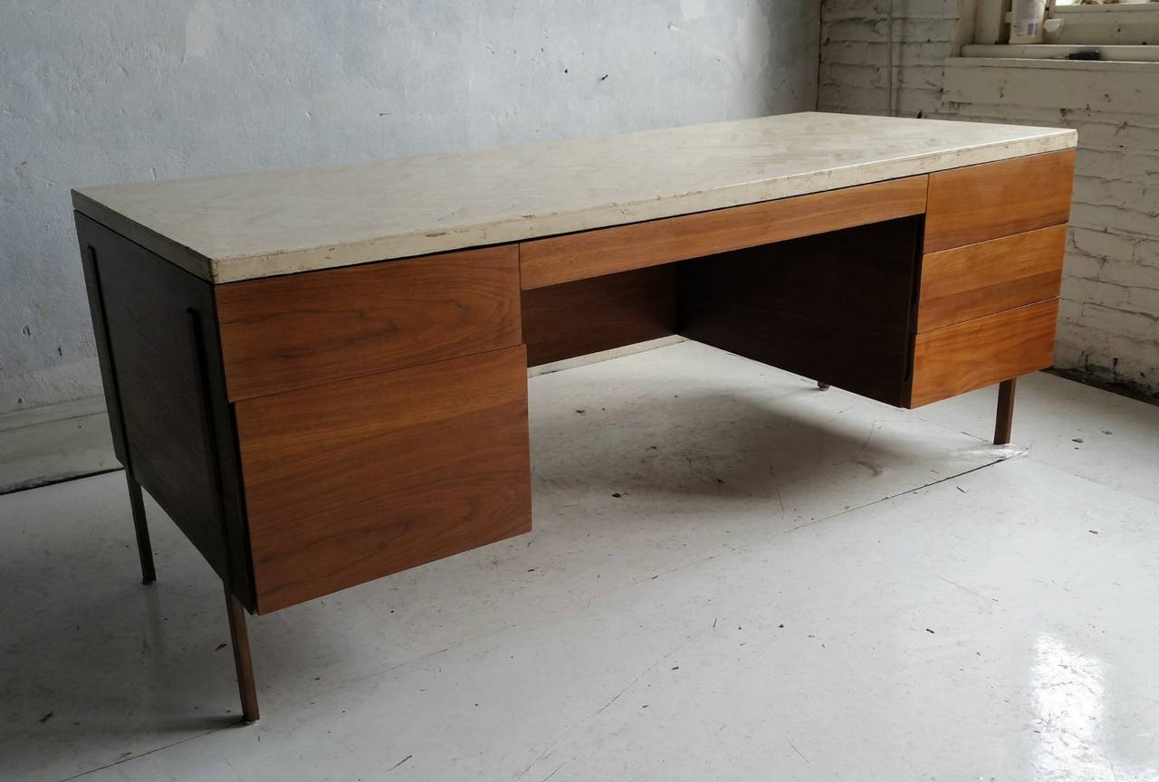 Mid Century Modern Executive Desk designed by Harvey Probber..Sleek simple elegant design,2