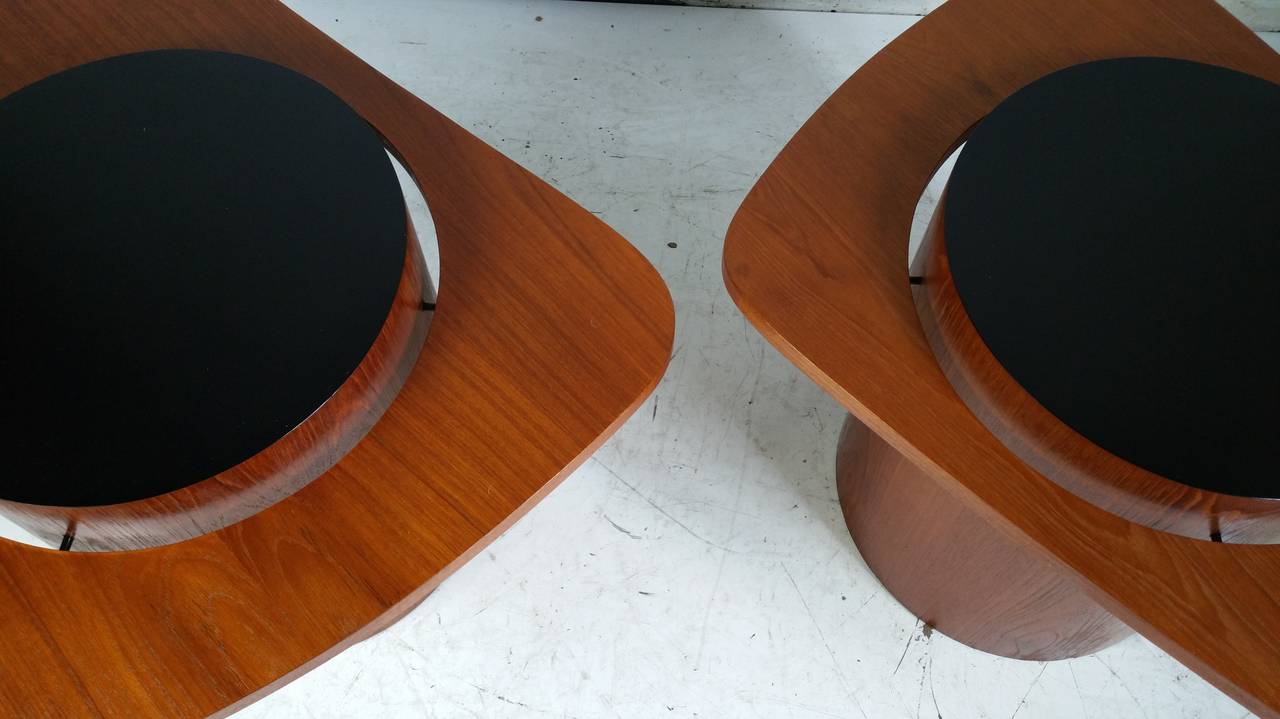 Space Age Teak Expo 67 Pair of Cocktail Tables by RS Associates