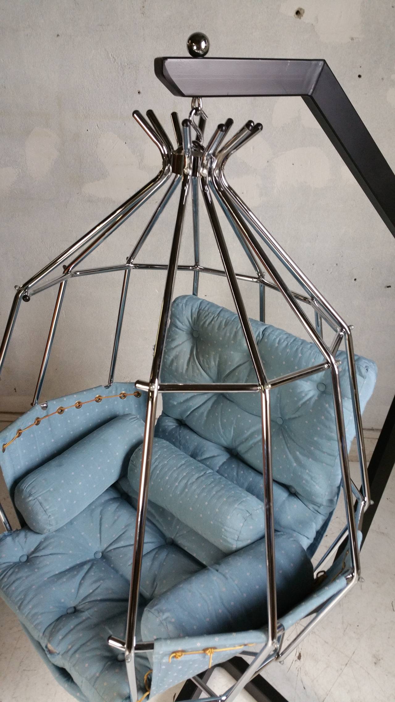 Ib Arberg Hanging Birdcage Chair or Parrot Chair, circa 1970 In Good Condition In Buffalo, NY