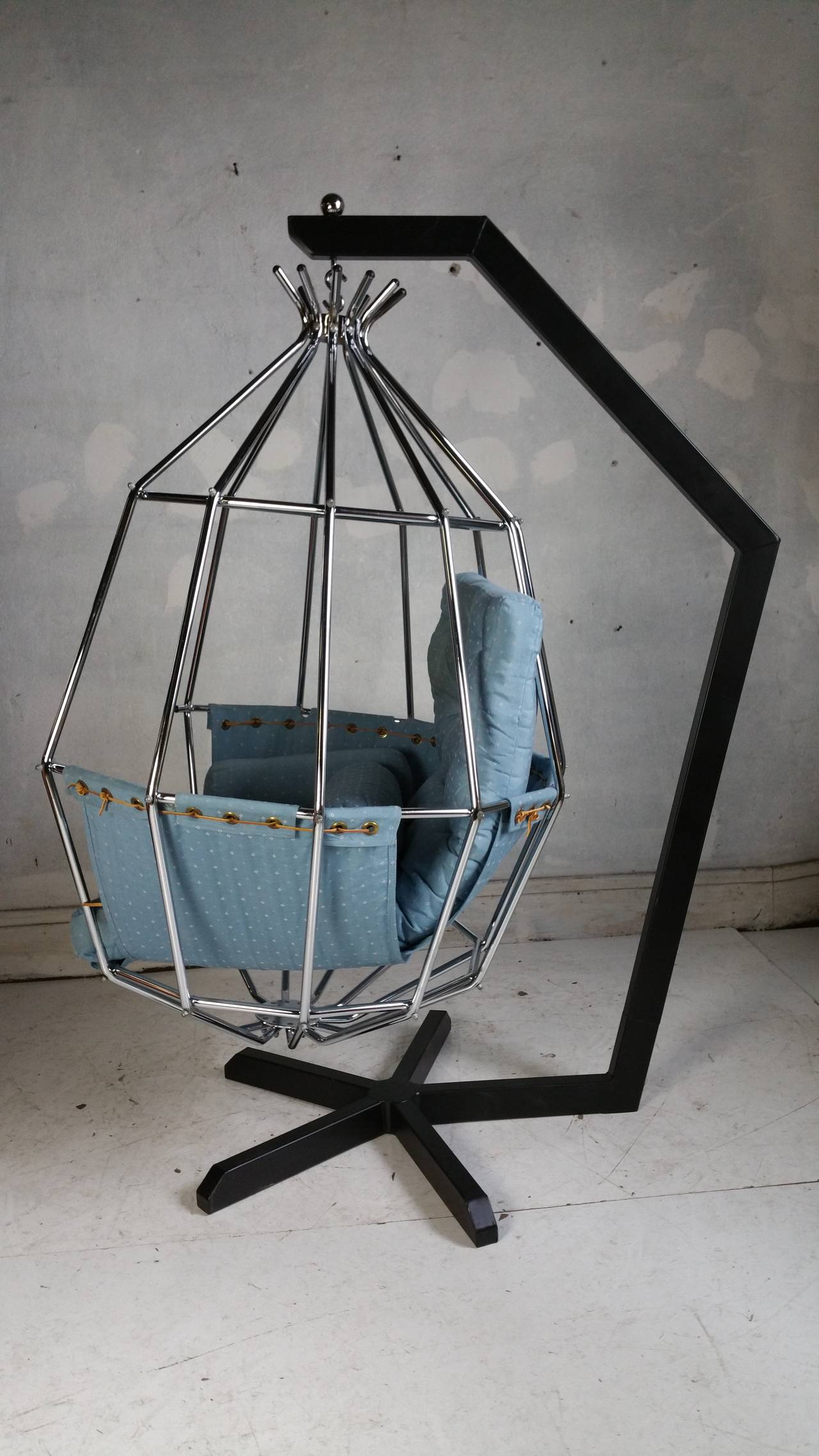 Swedish Ib Arberg Hanging Birdcage Chair or Parrot Chair, circa 1970