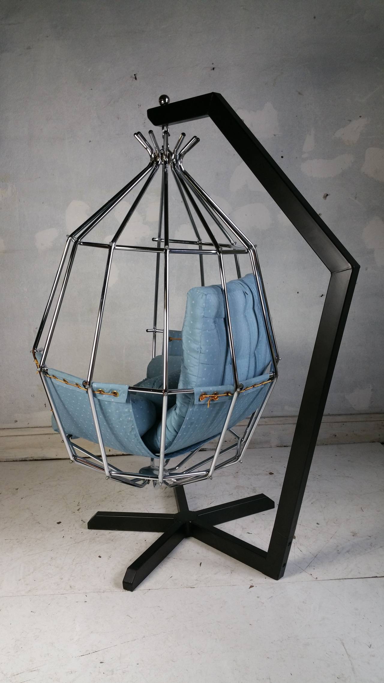 Space Age Ib Arberg Hanging Birdcage Chair or Parrot Chair, circa 1970