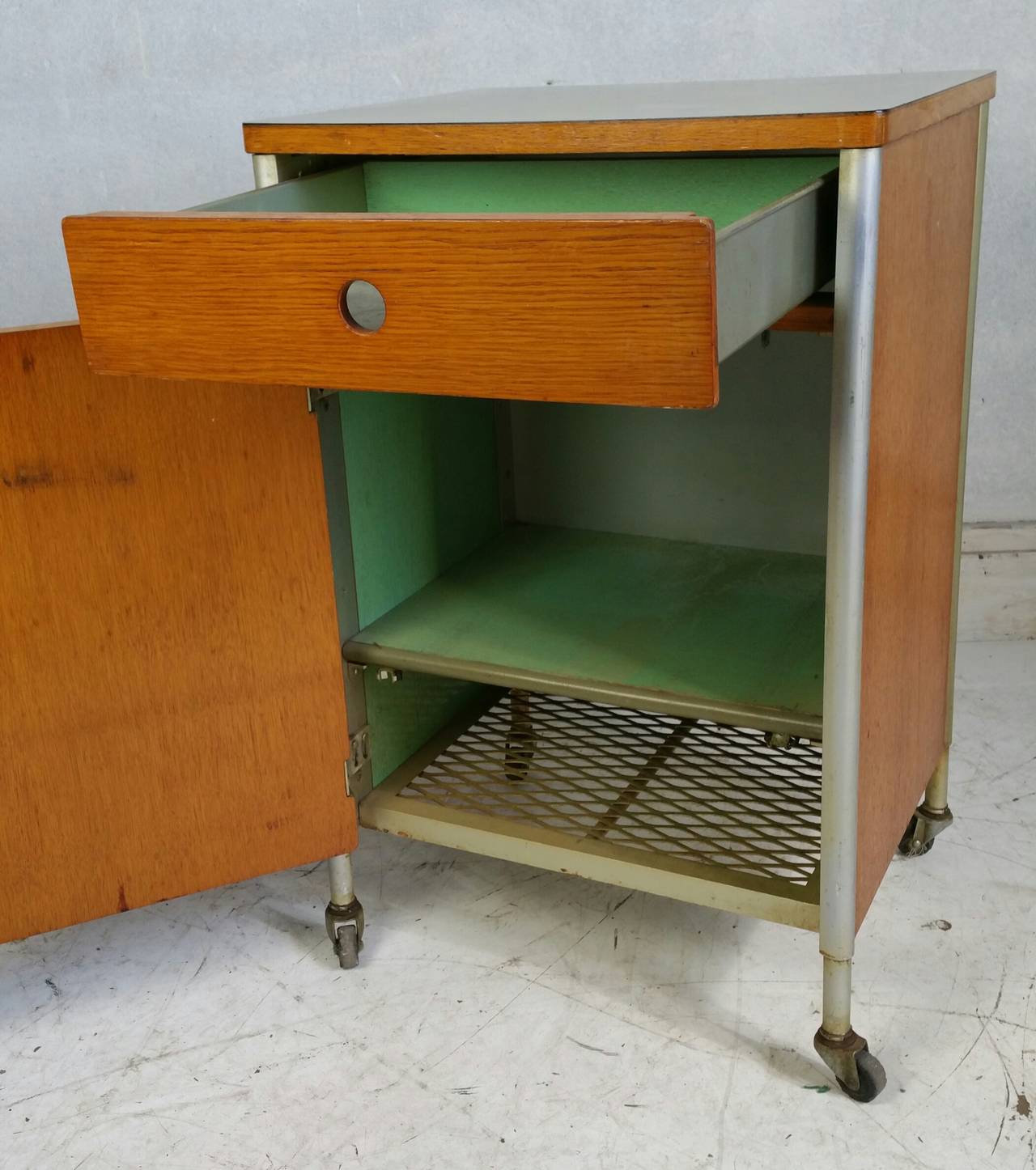 Mid-20th Century Raymond Loewy Industrial Rolling Cabinet