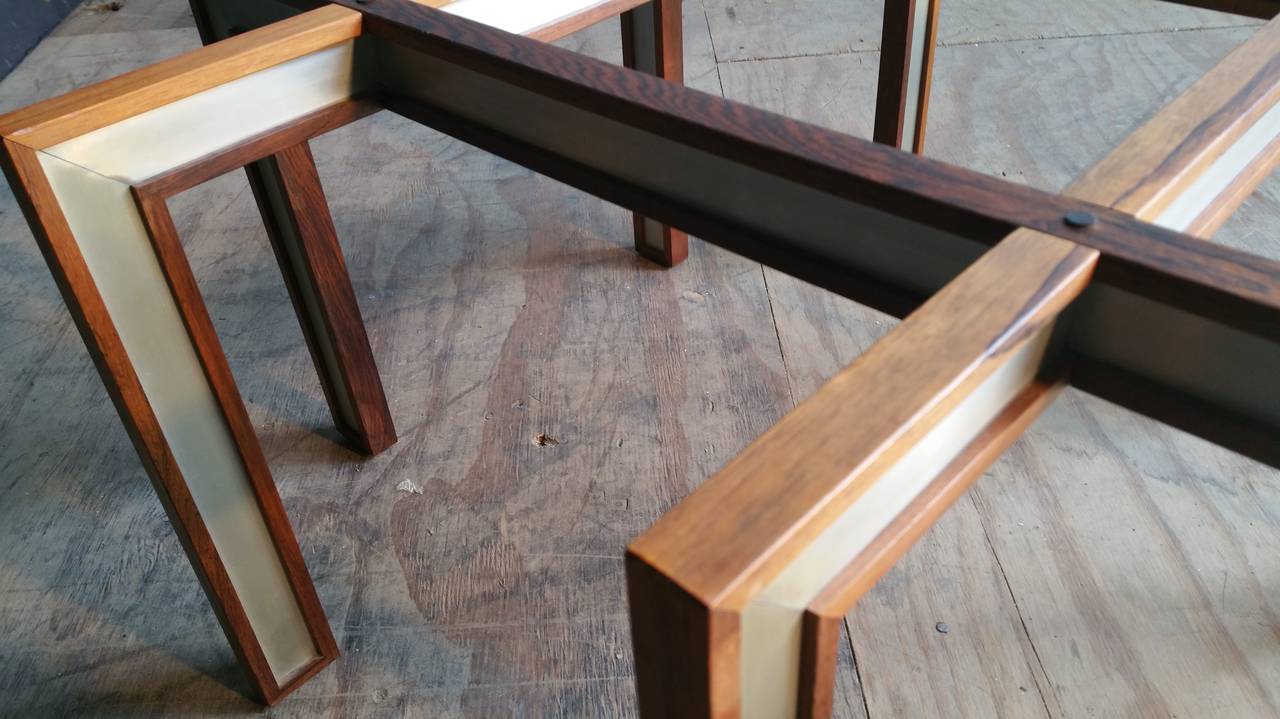 Danish Rosewood and Brushed Steel Cocktail Table by Henning Korch For Sale