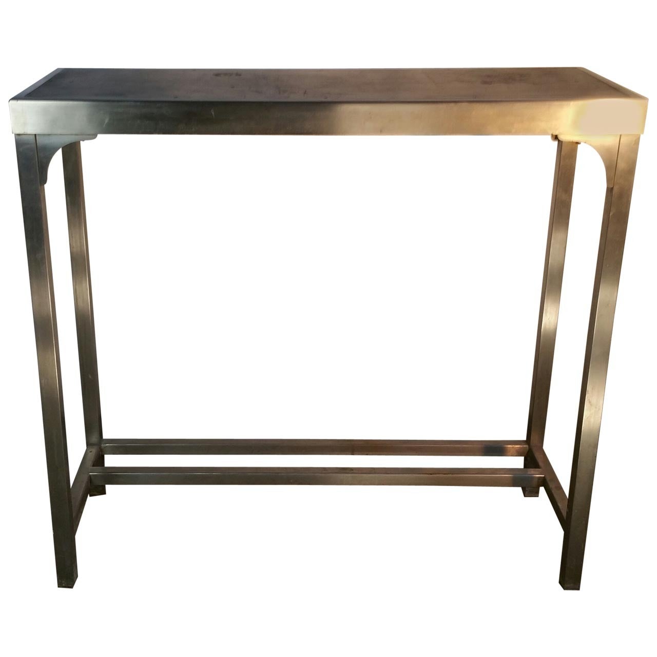 Art Deco Machine Age Stainless Steel Console Table or Desk