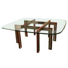 Rosewood and Brushed Steel Cocktail Table by Henning Korch
