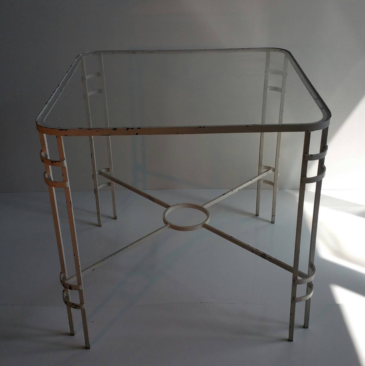 Mid-20th Century Modernist French or German Wrought Iron Table For Sale