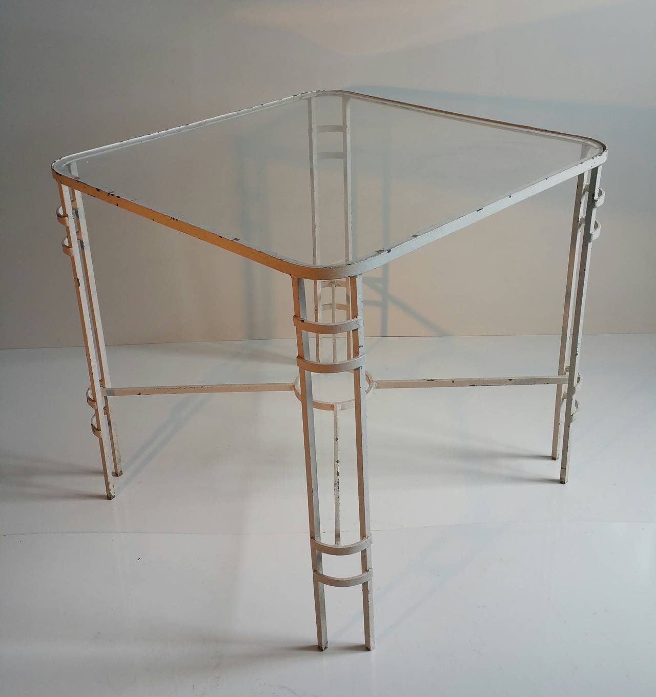 Welded Modernist French or German Wrought Iron Table For Sale