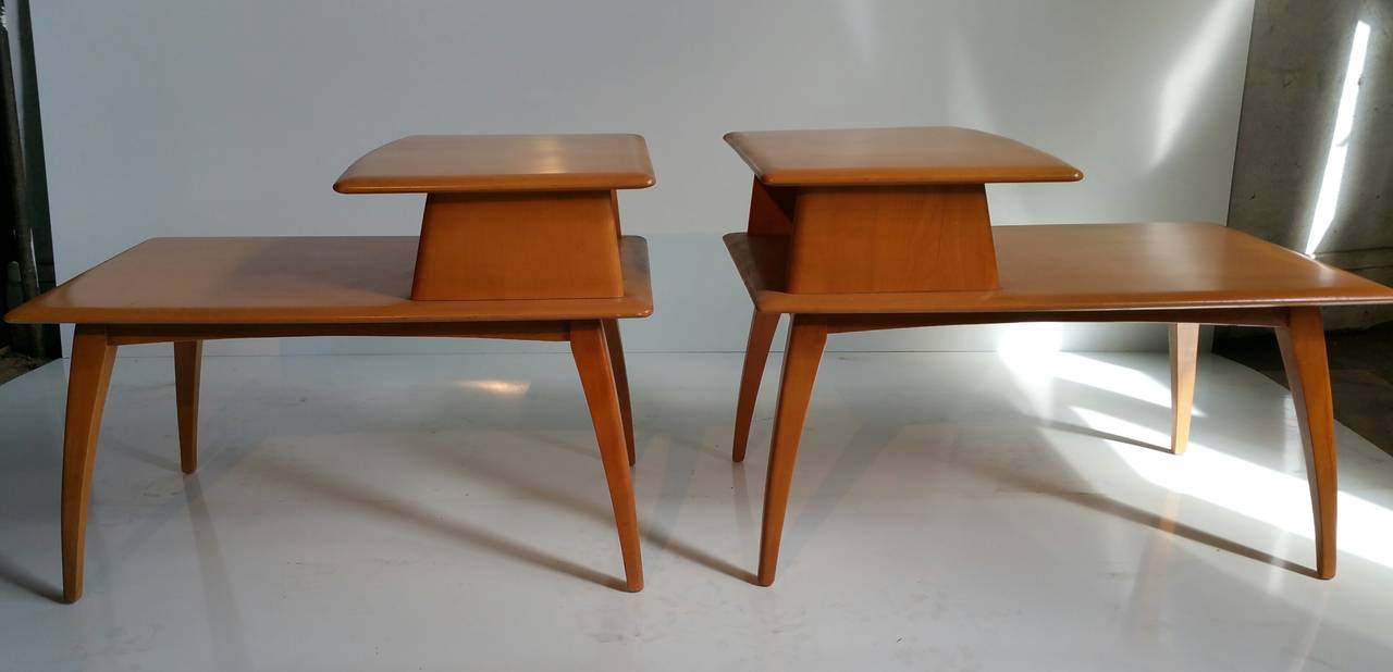 Classic Mid-Century Modern Heywood Wakefield Tiered Stands 3