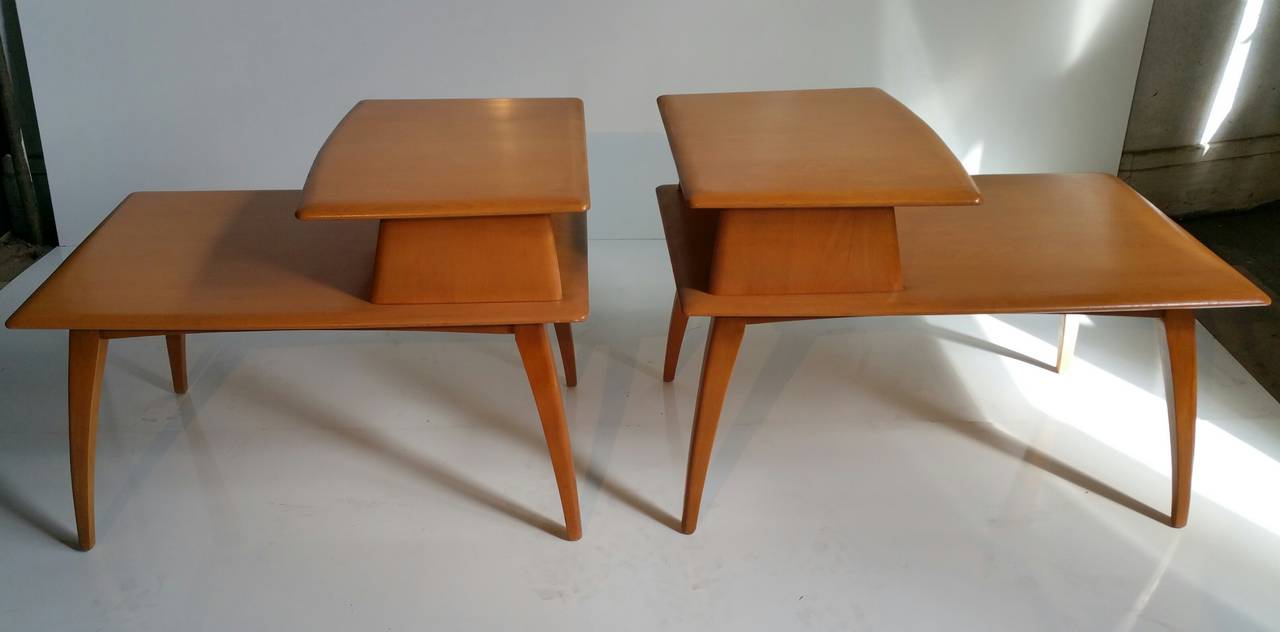 Classic Mid-Century Modern Heywood Wakefield Tiered Stands 2