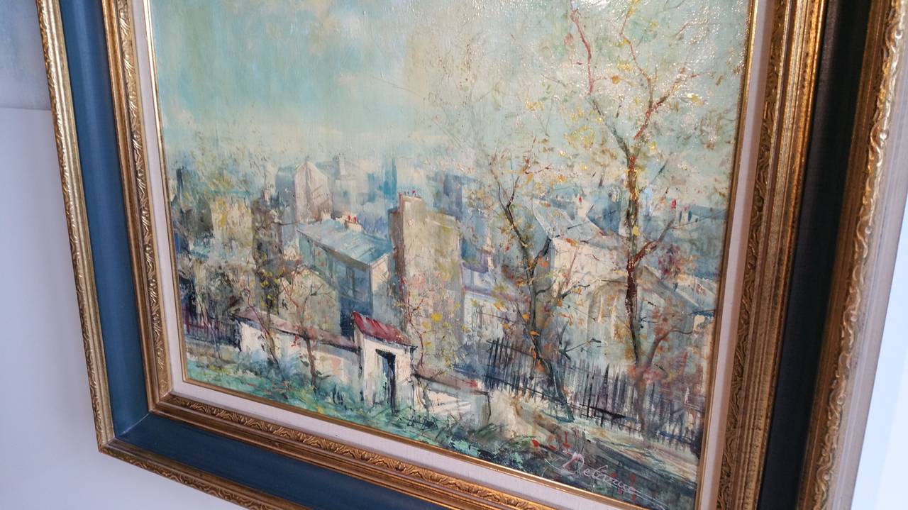 Expressionniste Huile sur toile - Scène de Paris par Lucien Delarue, moderniste