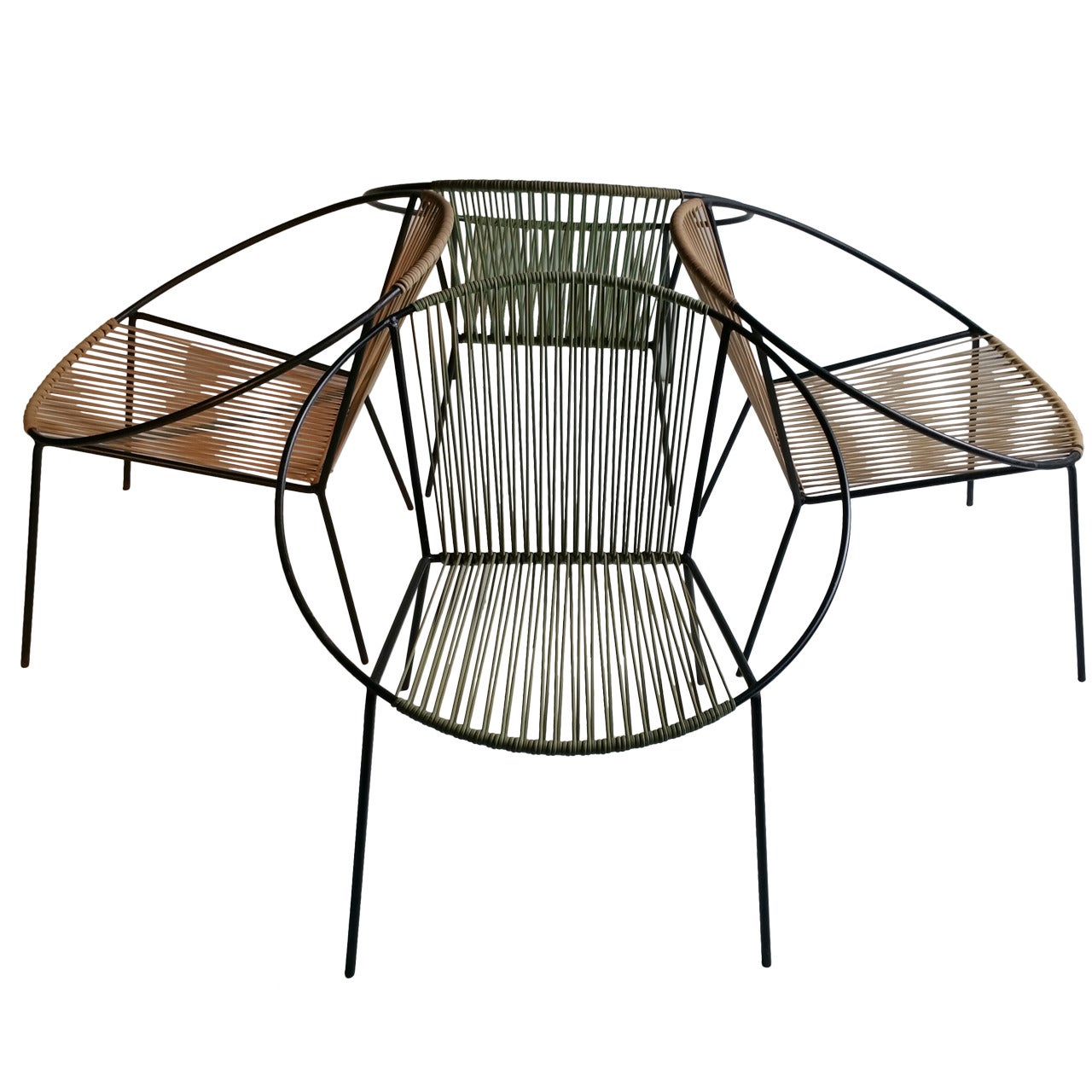 Classic Mid-Century Modern Outdoor "Hoop" Chairs by Salterini