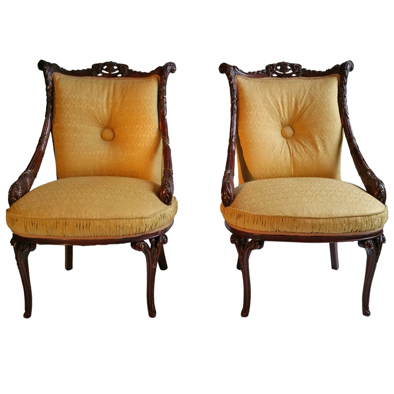 Pair of 1940s Hollywood Regency Chairs  Attributed to Grosfeld House