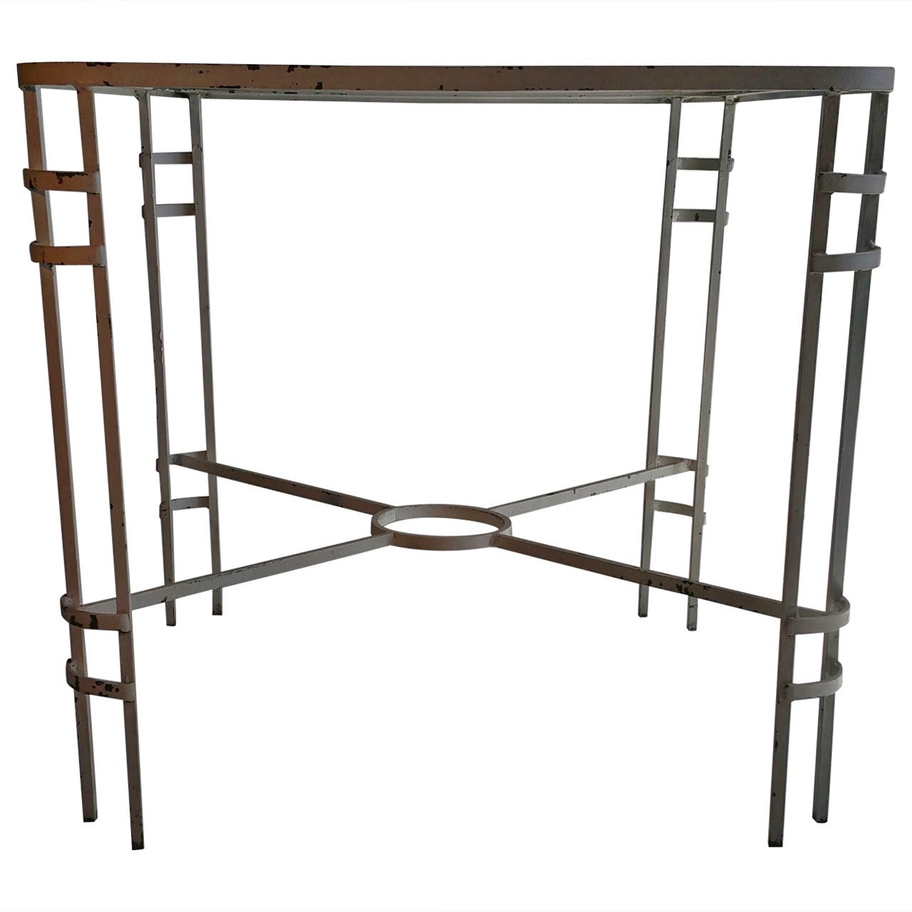 Modernist French or German Wrought Iron Table For Sale