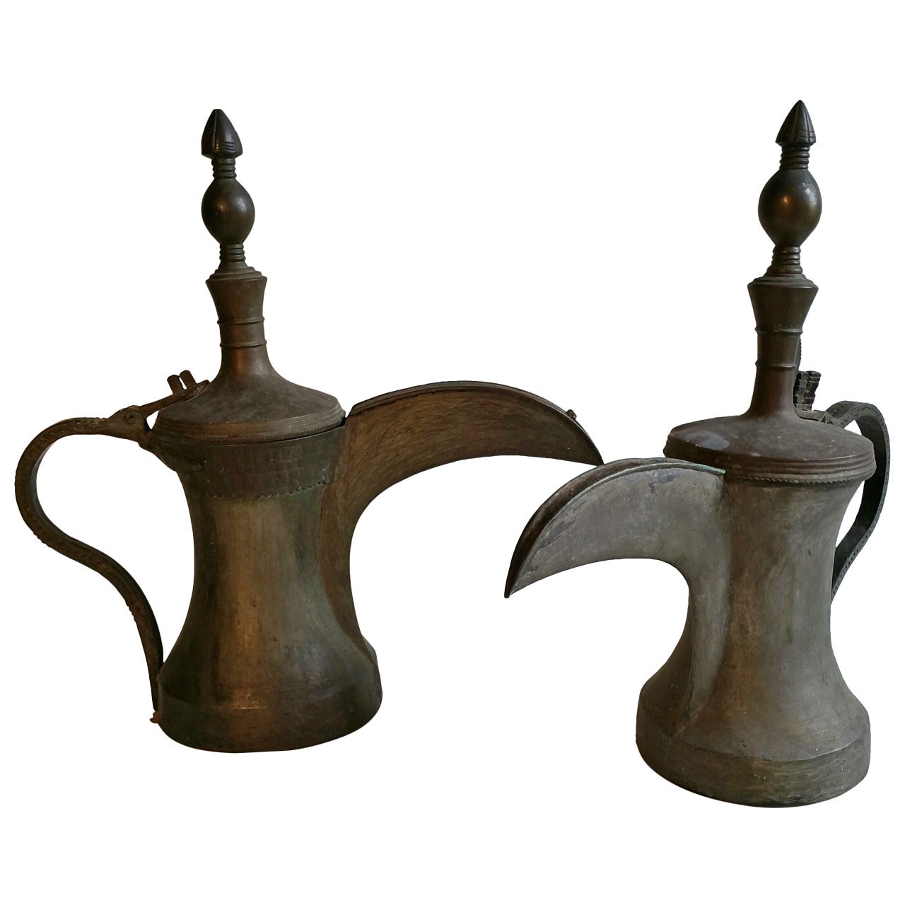 Monumental Antique Decorative Turkisk or Middle Eastern Pouring Vessels or Ewers