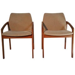 Pair of Kai Kristiansen Teak Chairs, Denmark