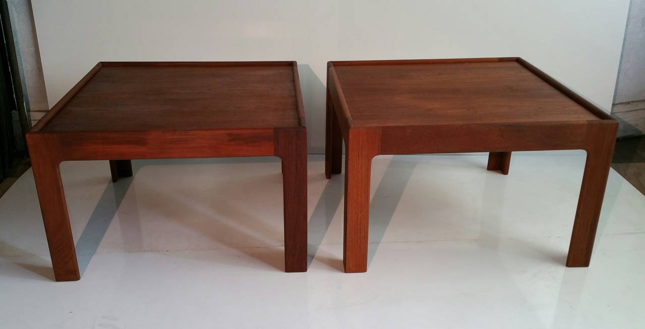 Pair of Side Tables by Illum Wikkelso, Denmark In Good Condition For Sale In Buffalo, NY