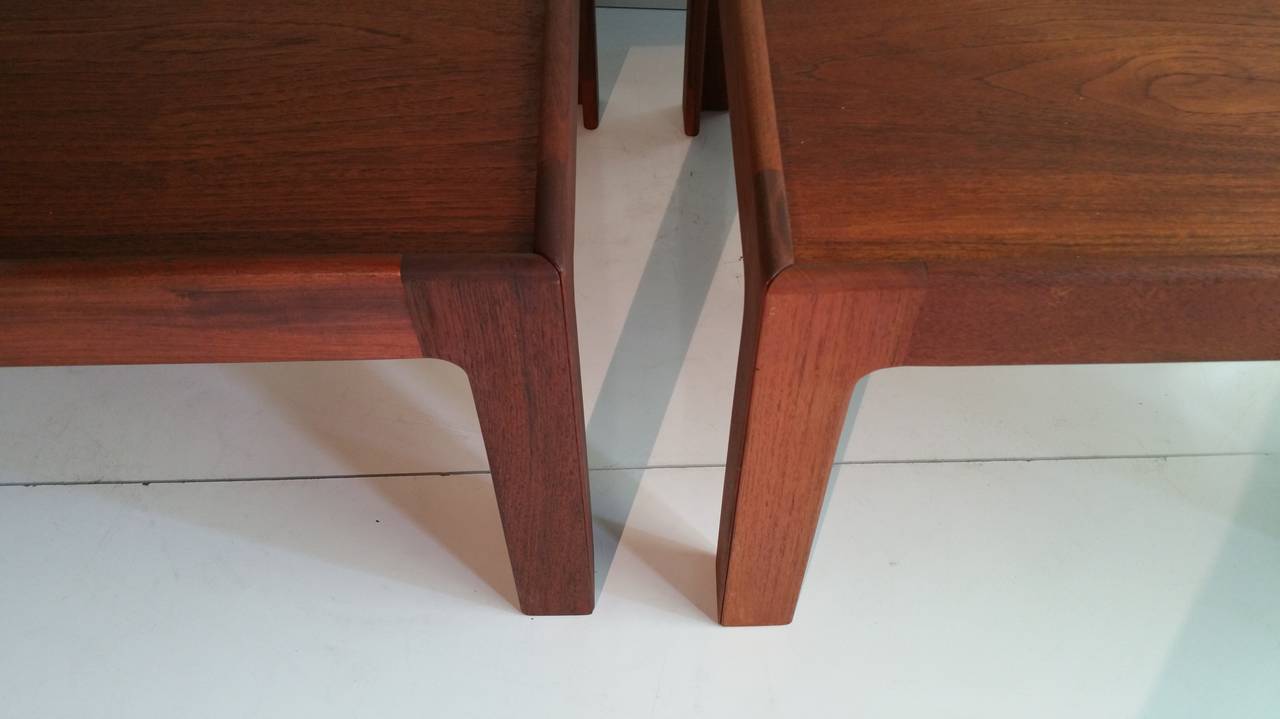 Danish Pair of Side Tables by Illum Wikkelso, Denmark For Sale