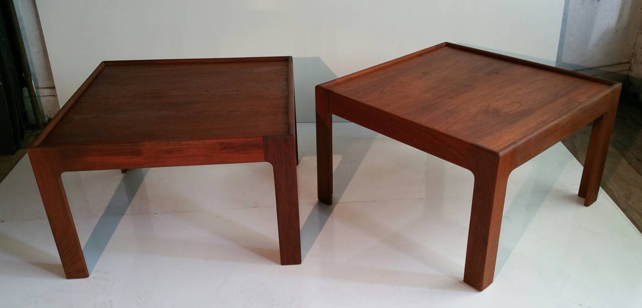 Mid-Century Modern Pair of Side Tables by Illum Wikkelso, Denmark For Sale