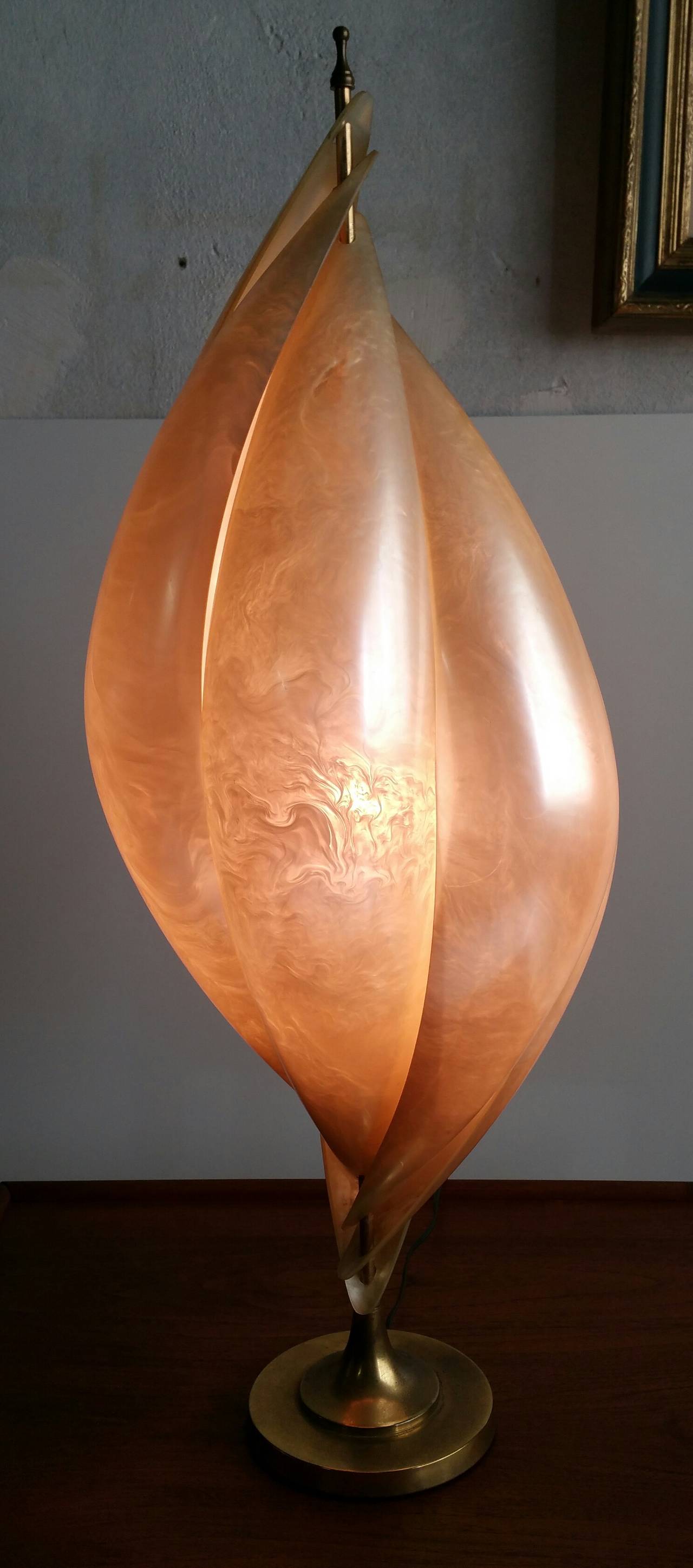 Monumental Organic Faux Shell Surrealist Table Lamp..Rougier France In Good Condition In Buffalo, NY