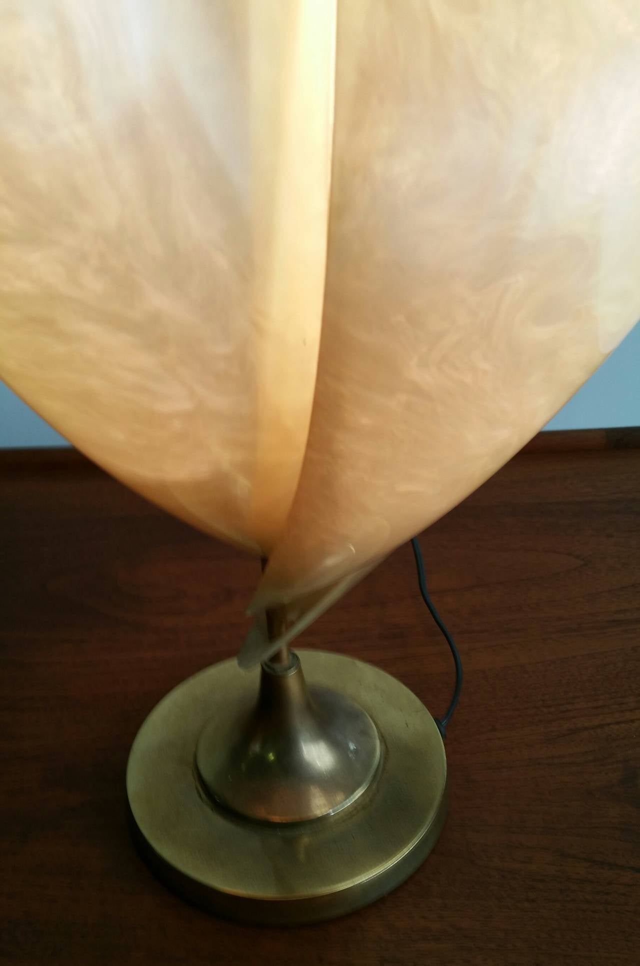 Molded Monumental Organic Faux Shell Surrealist Table Lamp..Rougier France