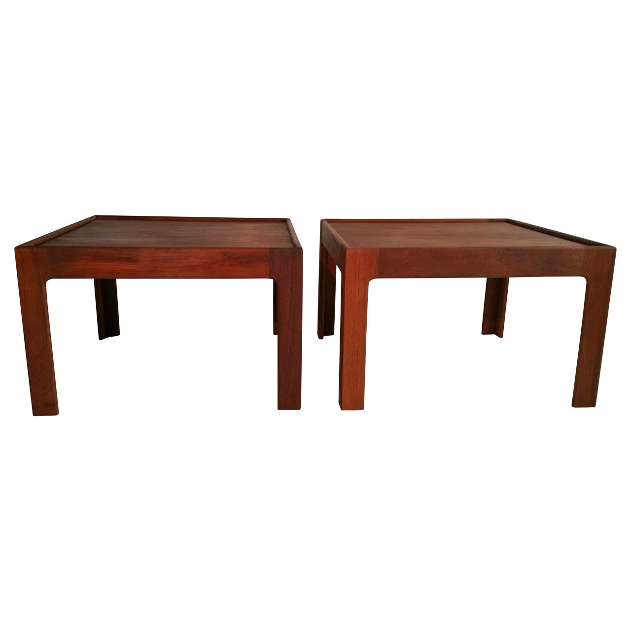 Pair of Side Tables by Illum Wikkelso, Denmark For Sale