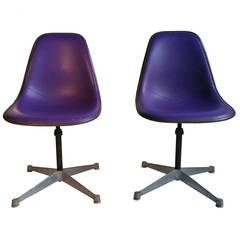 Vintage Pair of Charles and Ray Eames Adjustable Swivel Chairs