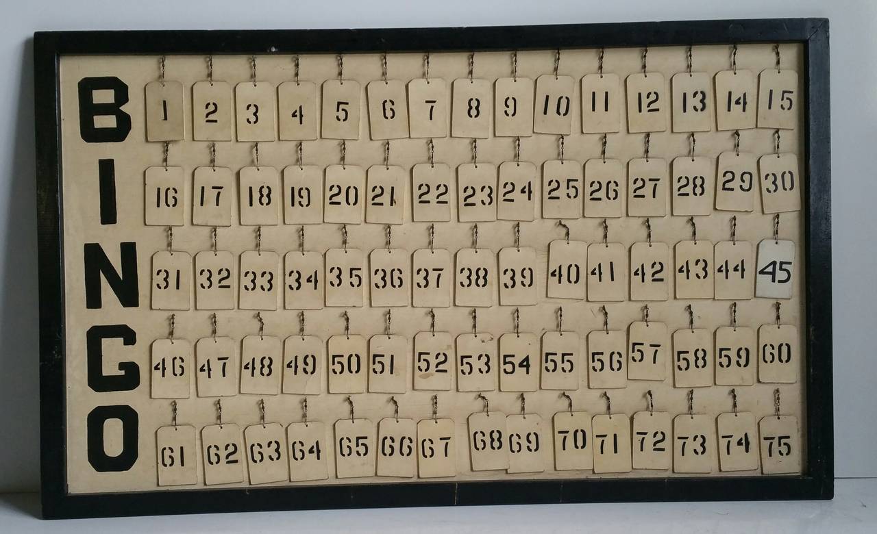 American Antique Industrial Large Bingo Numbered Call Board