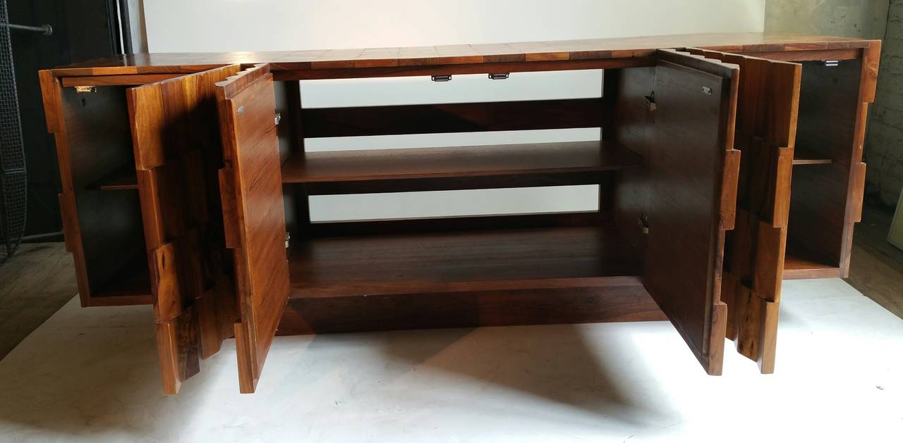 Rosewood Rare Brutalist Sideboard, Custom Built