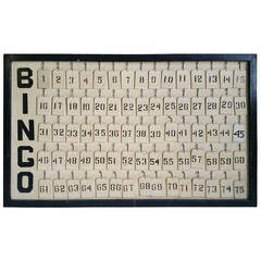 Antique Industrial Large Bingo Numbered Call Board