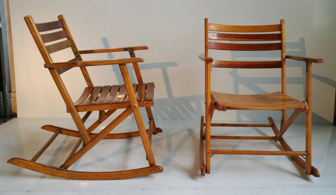 wood folding rocking chair