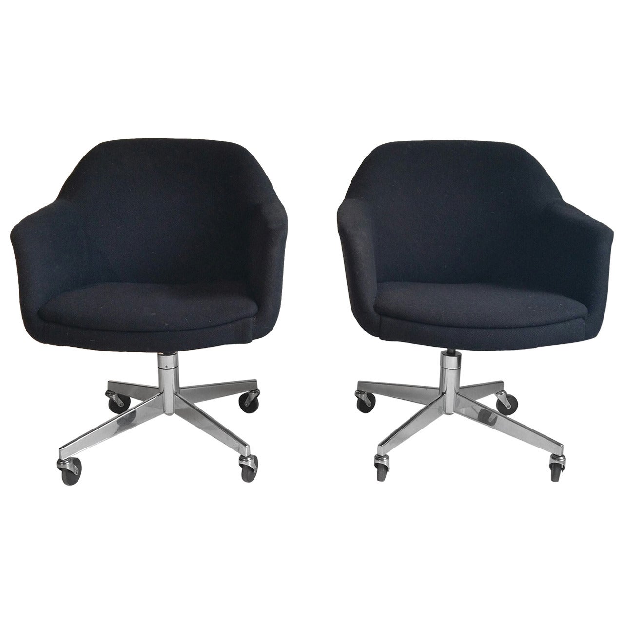 Pair of Mid-Century Modern Tilt Swivel Desk Chairs by Steelcase