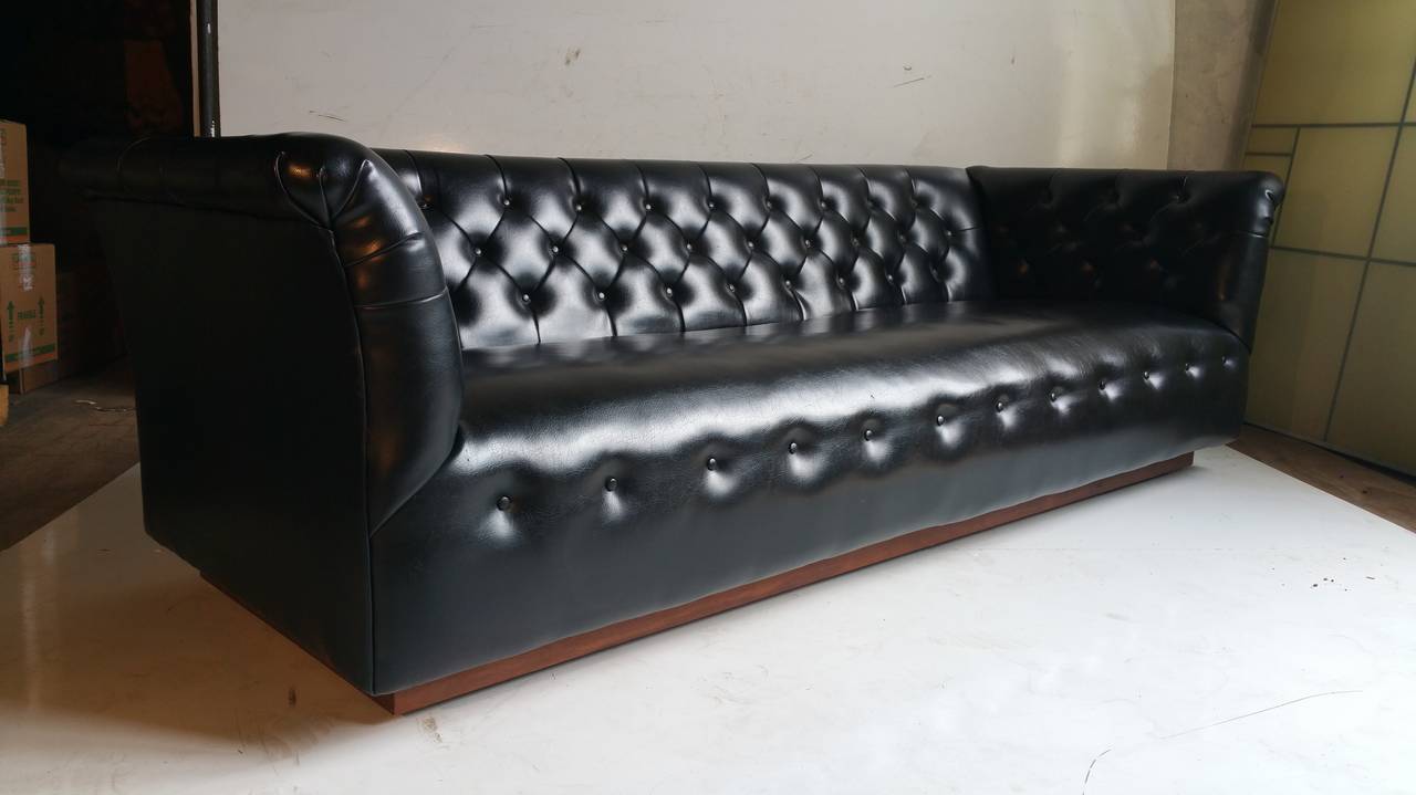 American Modernist Even-Arm Tufted Sofa by Thayer Coggin