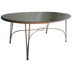 Classic Russell Woodard Wrought Iron Dining Table, Pinecrest