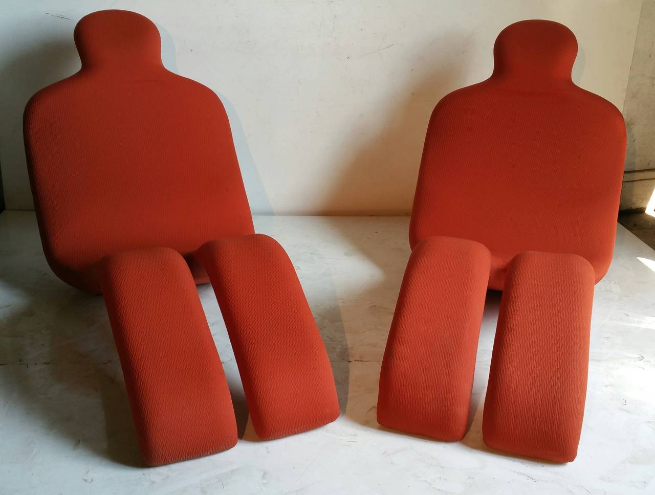 Matching Pair of Original Olivier Mourgue Bouloum Chaise Longues 1