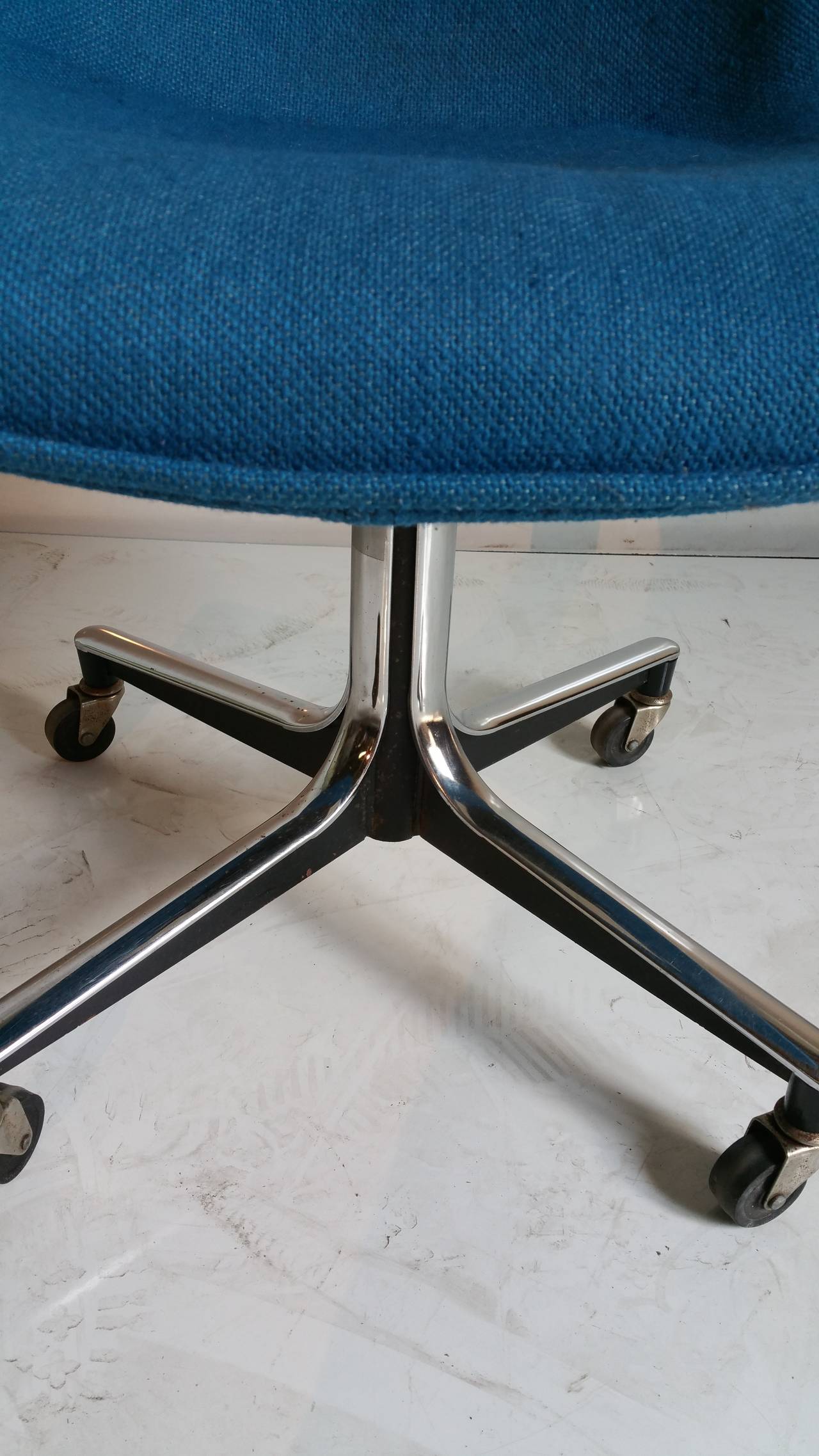 Chrome Goodform Rolling Desk Chair, Mid-Century Modern