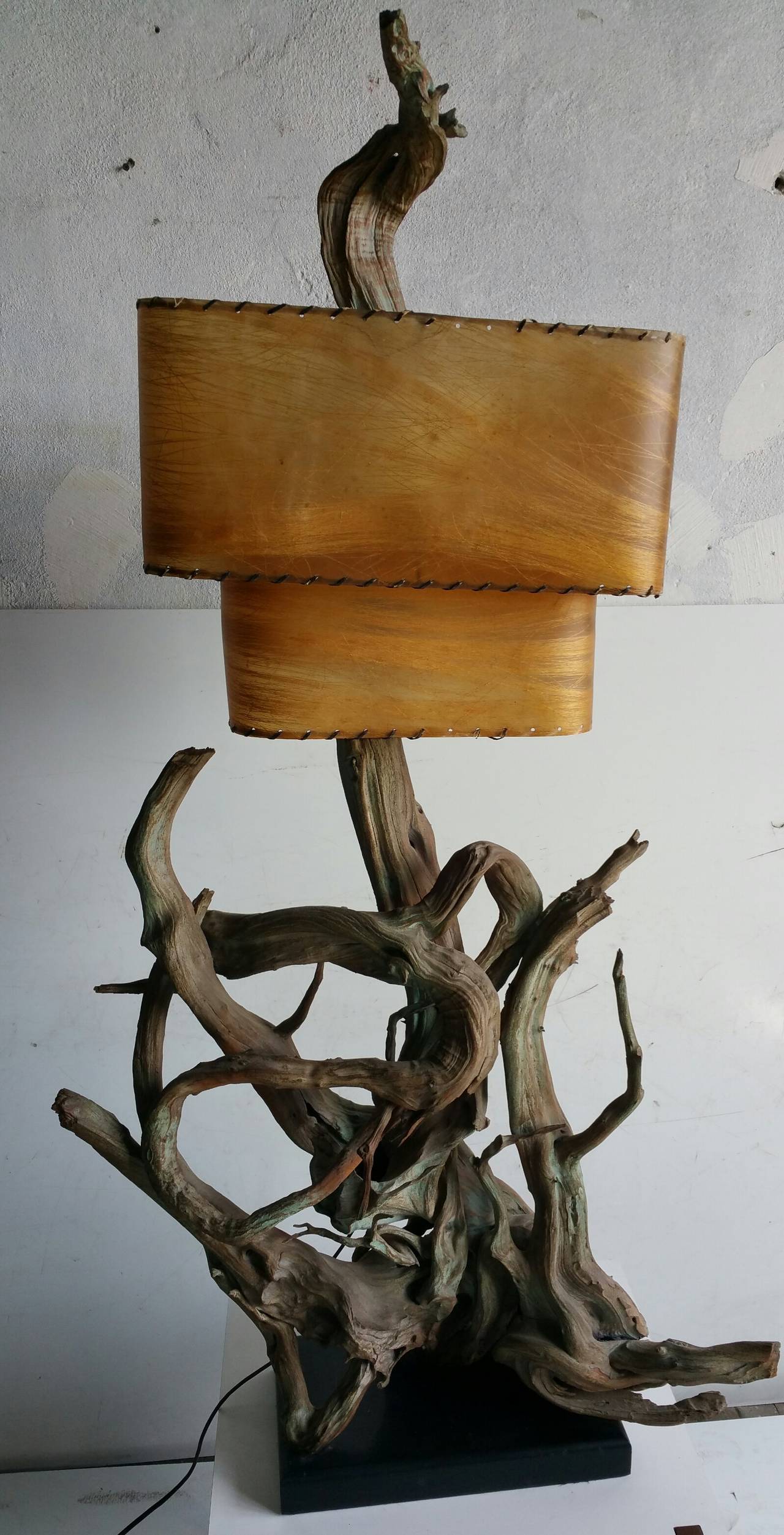 20th Century Monumental Driftwood Lamp, Mid-Century Modern