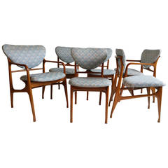Set of Six Mid-Century Modern Sculptural Dining Chairs, Vladimir Kagan Style
