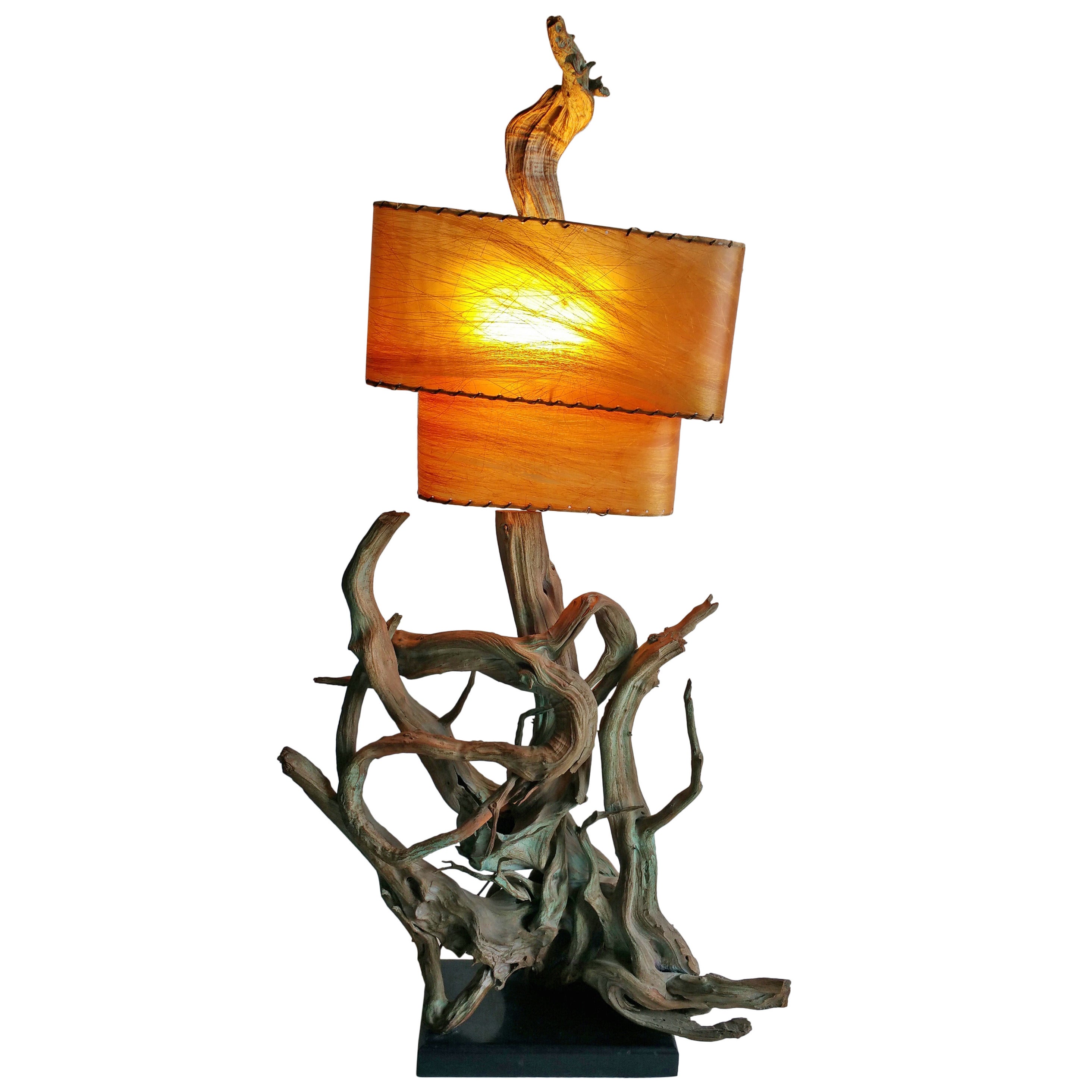 Monumental Driftwood Lamp, Mid-Century Modern