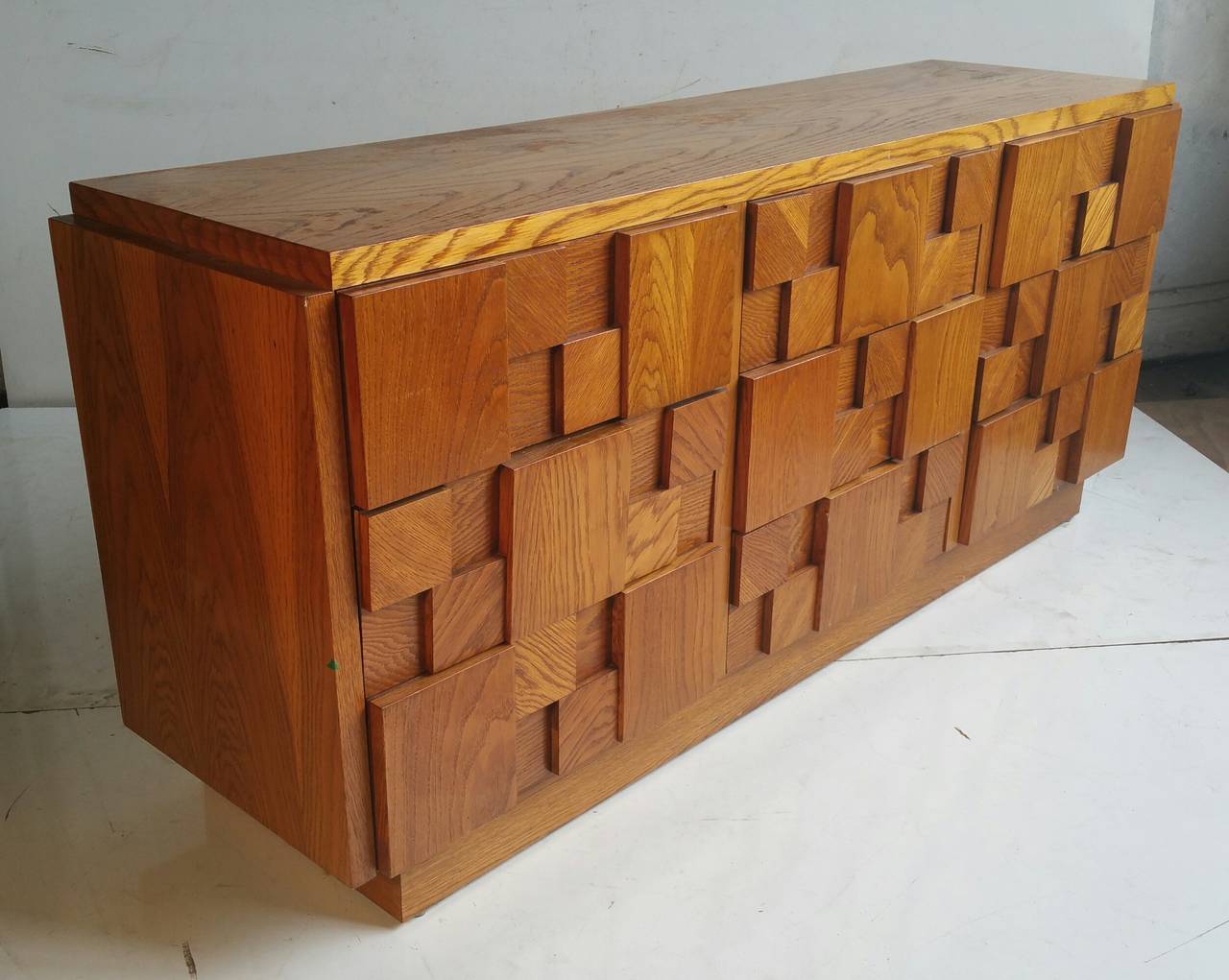 Brutalist Mosaic Series Nine Drawer Dresser By Lane Furniture Co