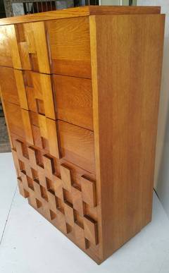 Brutalist Mosaic Series Five-Drawer Chest by Lane Furniture Co.