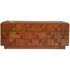 Vintage Brutalist Mosaic Series Nine-Drawer Dresser by Lane Furniture Co.