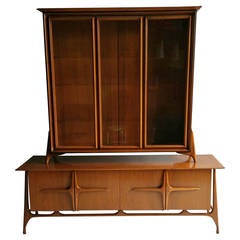 Modernist Sculptural Sideboard with Top Cabinet