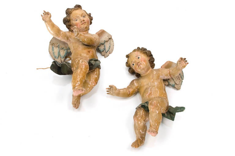 18th Century Italian Carved Wood Angels or Putti