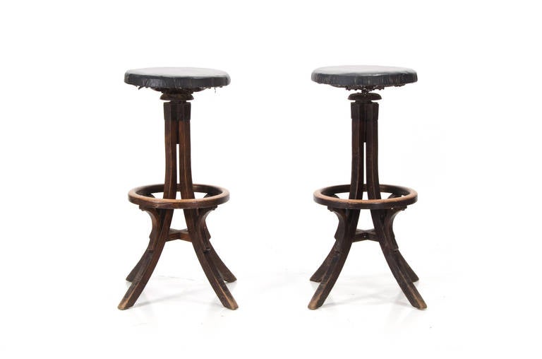 Industrial, crafts wood adjustable bar stools