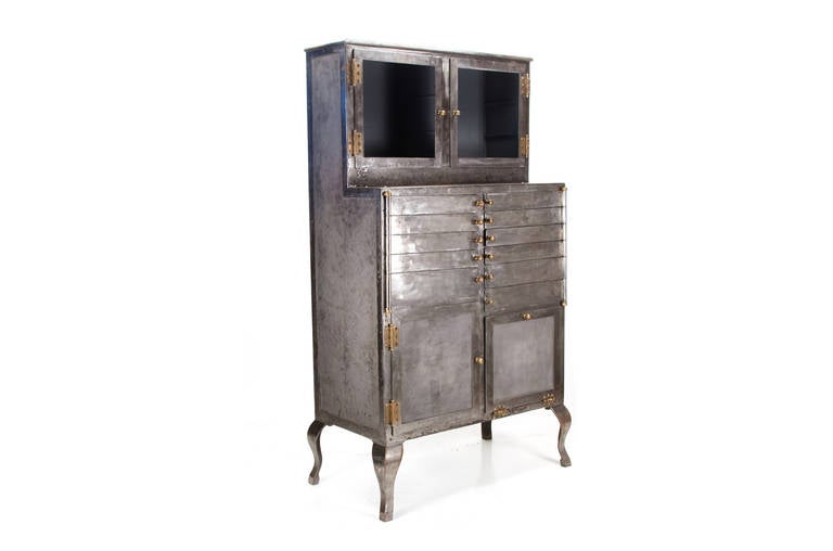 Impressive, Industrial Early 20th Century Medical Cabinet In Distressed Condition In Buffalo, NY
