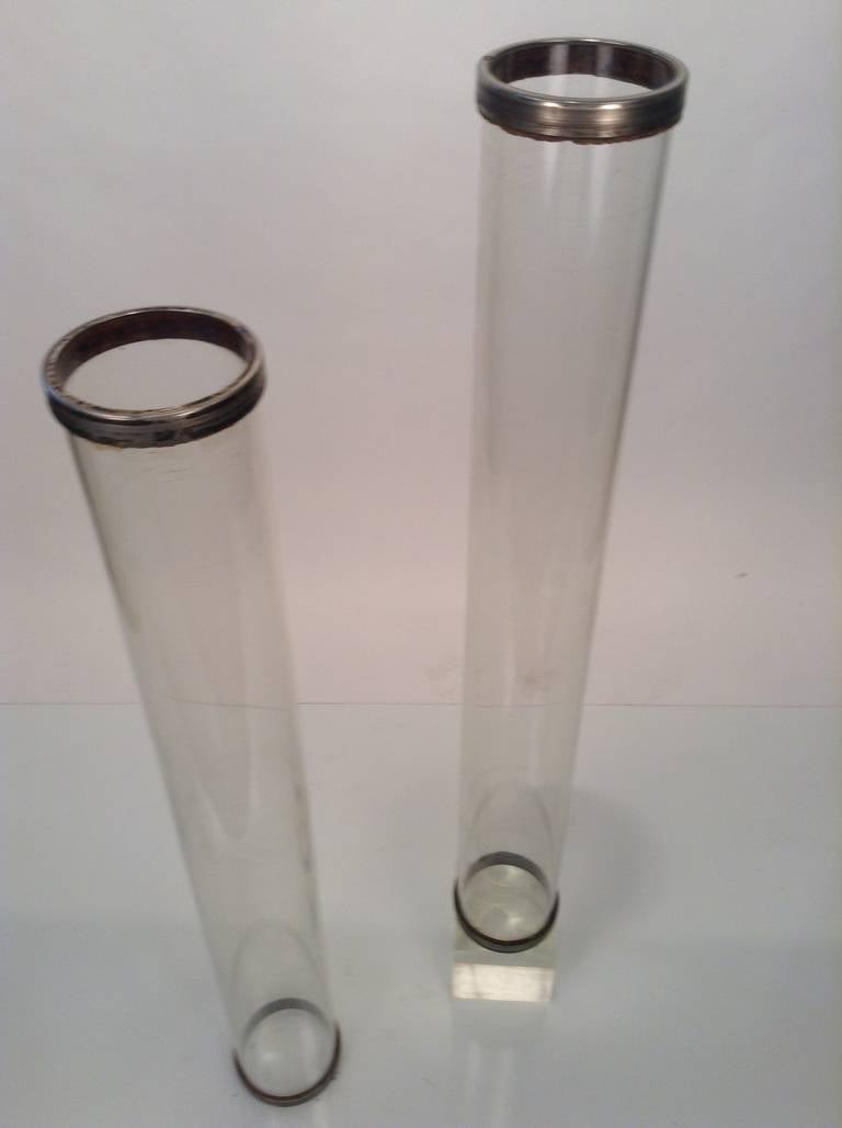 American Large Architectural, Industrial Glass Cylinders, Modernist