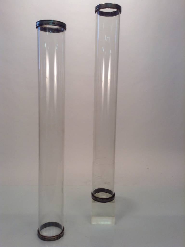 Large Architectural, Industrial Glass Cylinders, Modernist In Good Condition In Buffalo, NY